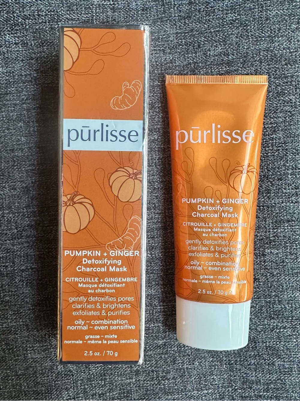 NEW Purlisse Pumpkin and Ginger Detoxifying Charcoal Mask 2.5oz SEALED